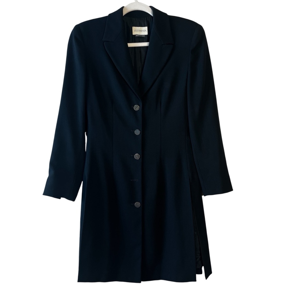 Vesimenta Black Classic Closet Staple Button-Up Blazer Jacket Coat